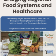 Cover of Bridging Regional Food Systems and Healthcare, with photo of produce on a table